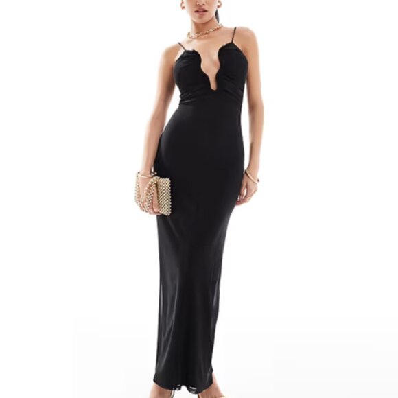 NWOT ASOS DESIGN mesh cami dress with curvy neckline - Picture 1 of 7